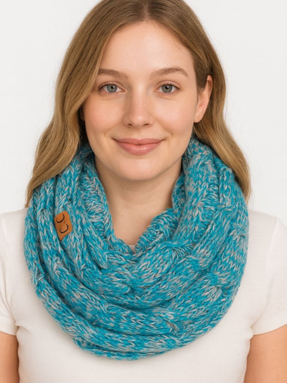 C.C Four Tone Knit Neck Warmer Infinity Scarf